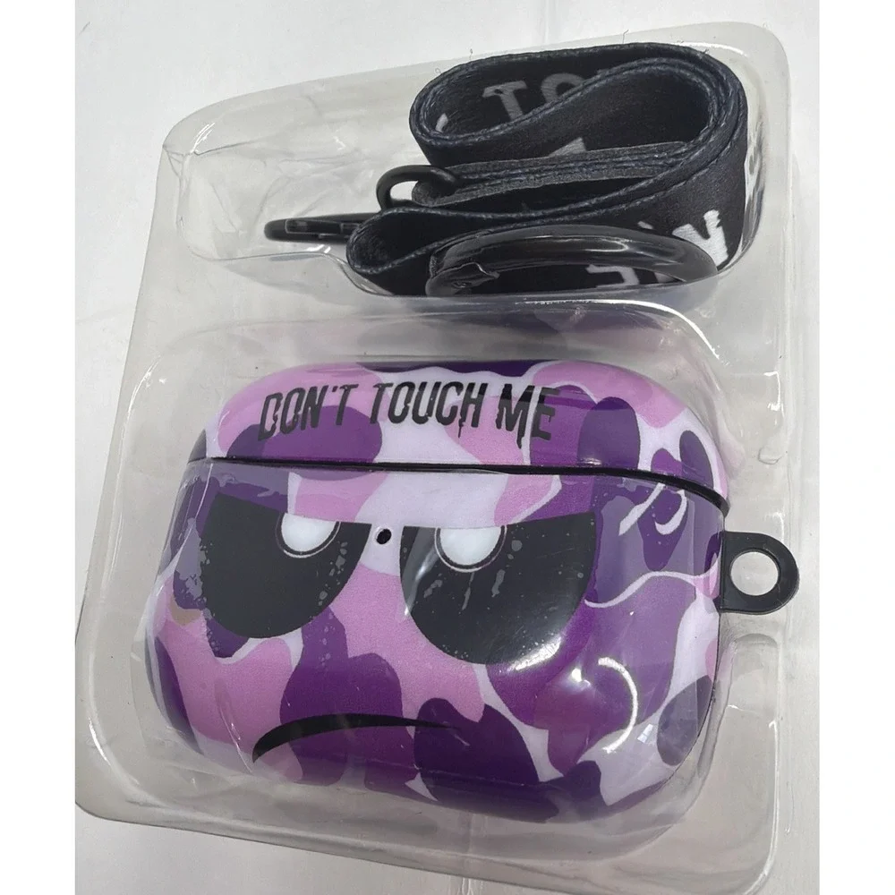 AirPod Pro Case Don't Touch Me Cover with Keychain/Lanyard Soft Cute Shockproof